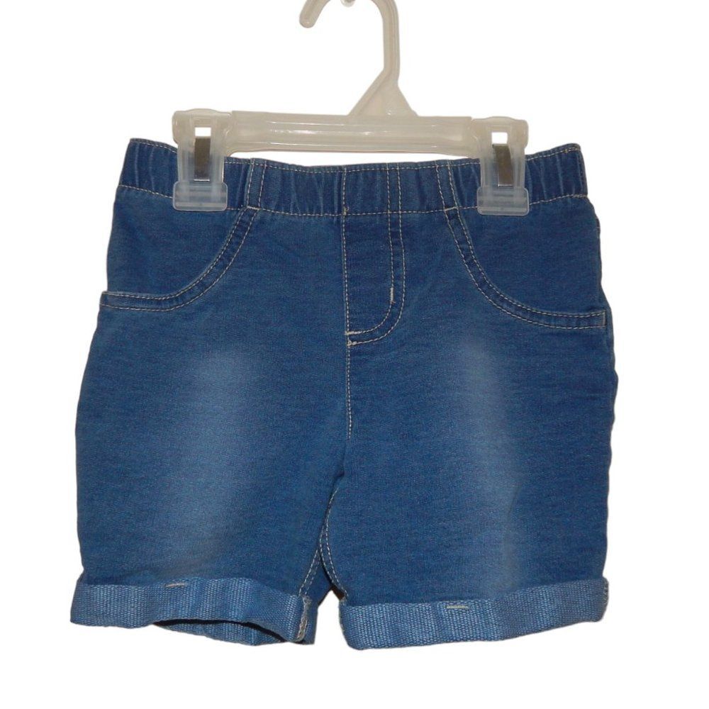 Jumping Beans girls 6 medium wash folded cuff stretchy denim shorts